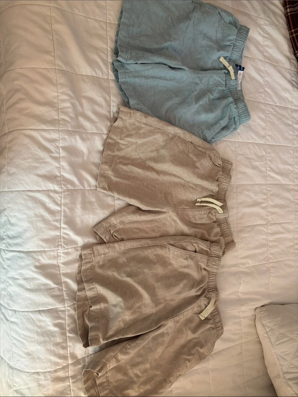 Boys' Light Blue and Beige Elastic Waist Shorts - Kids Bottoms XL Sz 14/16